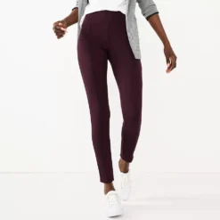 Women's Nine West Seamed Tummy-Control Ponte Leggings -Deals My Glow Wardrobe Store 4952203 Midnight Wine