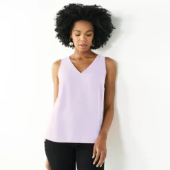 Petite Nine West V-Neck Tank -Deals My Glow Wardrobe Store 4957403 Enlighten Purple