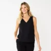 Petite Nine West V-Neck Tank -Deals My Glow Wardrobe Store 4957403 Mineral Black