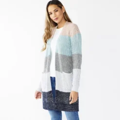 Women's Nine West Car Coat Cardigan -Deals My Glow Wardrobe Store 4972563 Rose Mint Stripe