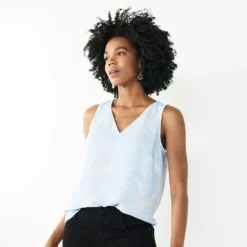 Women's Nine West V-Neck Tank -Deals My Glow Wardrobe Store 4974987 Blue Swirl