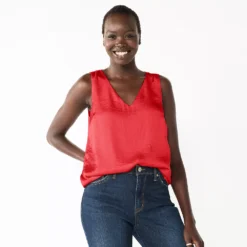 Women's Nine West V-Neck Tank -Deals My Glow Wardrobe Store 4974987 Cupids Bow Satin