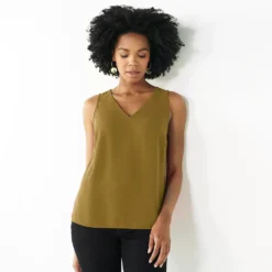 Women's Nine West V-Neck Tank -Deals My Glow Wardrobe Store 4974987 Destiny Olive