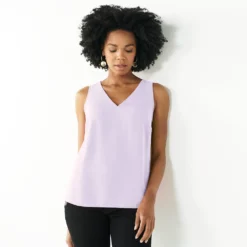 Women's Nine West V-Neck Tank -Deals My Glow Wardrobe Store 4974987 Enlighten Purple