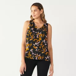 Women's Nine West V-Neck Tank -Deals My Glow Wardrobe Store 4974987 Graphic Floral