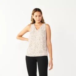 Women's Nine West V-Neck Tank -Deals My Glow Wardrobe Store 4974987 Gray Cheetah