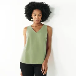 Women's Nine West V-Neck Tank -Deals My Glow Wardrobe Store 4974987 Mada Green