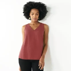 Women's Nine West V-Neck Tank -Deals My Glow Wardrobe Store 4974987 Mauve