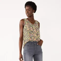 Women's Nine West V-Neck Tank -Deals My Glow Wardrobe Store 4974987 Olive Floral