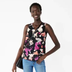 Women's Nine West V-Neck Tank -Deals My Glow Wardrobe Store 4974987 Pink Floral