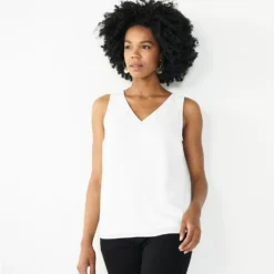 Women's Nine West V-Neck Tank -Deals My Glow Wardrobe Store 4974987 White
