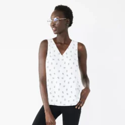 Women's Nine West V-Neck Tank -Deals My Glow Wardrobe Store 4974987 White Mini Floral