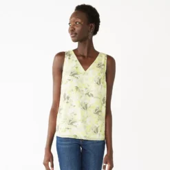 Women's Nine West V-Neck Tank -Deals My Glow Wardrobe Store 4974987 Yellow Floral
