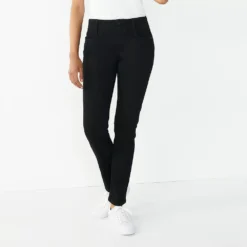 Women's Nine West Tummy-Control Slim Straight Jeans -Deals My Glow Wardrobe Store 4991601 Black