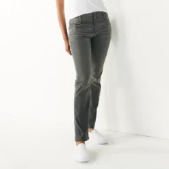 Women's Nine West Tummy-Control Slim Straight Jeans -Deals My Glow Wardrobe Store 4991601 Gray