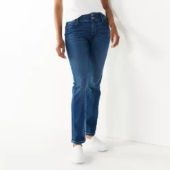 Women's Nine West Tummy-Control Slim Straight Jeans -Deals My Glow Wardrobe Store 4991601 Medium Wash Blast