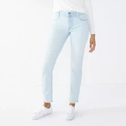 Women's Nine West Tummy-Control Slim Straight Jeans -Deals My Glow Wardrobe Store 4991601 Super Light Wash