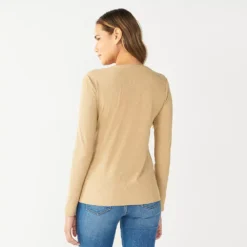 Women's Nine West Essential Soft-Spun Long Sleeve Crewneck Tee -Deals My Glow Wardrobe Store 4994081 ALT