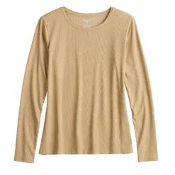 Women's Nine West Essential Soft-Spun Long Sleeve Crewneck Tee -Deals My Glow Wardrobe Store 4994081 ALT5