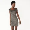 Women's Nine West Scoopneck Cap-Sleeve Sheath Dress -Deals My Glow Wardrobe Store 5010262 Cheetah