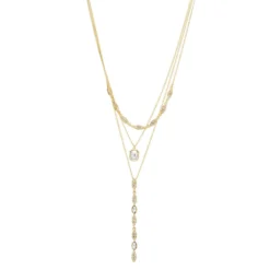 Nine West Gold Tone 17" Multi Row Necklace