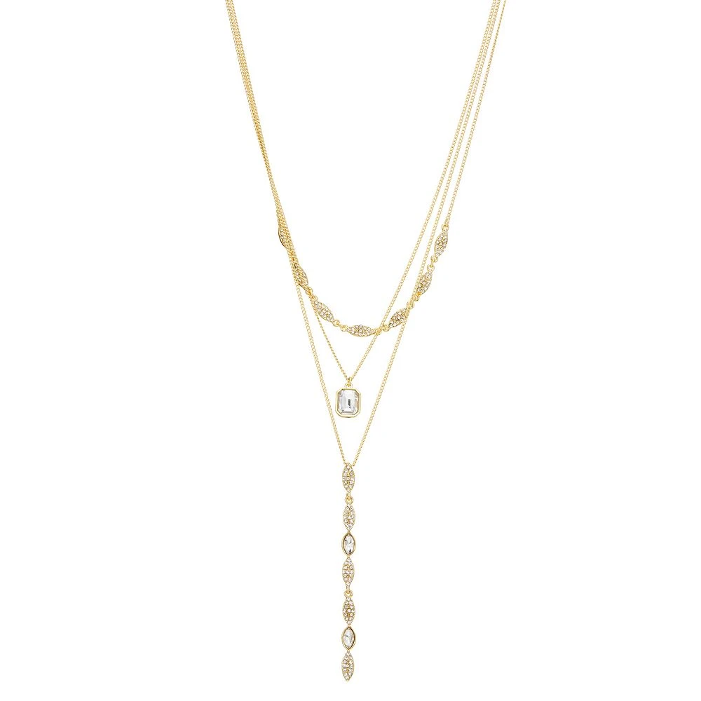 Nine West Gold Tone 17" Multi Row Necklace 3 Nine West Gold Tone 17" Multi Row Necklace