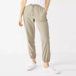 Women's Nine West Elastic-Cuff Relaxed Jogger Pants -Deals My Glow Wardrobe Store 5028329 Ace Beige