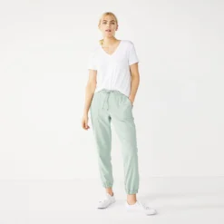 Women's Nine West Elastic-Cuff Relaxed Jogger Pants -Deals My Glow Wardrobe Store 5028329 Mint Virtue