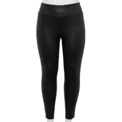 Plus Size Nine West Seamed Tummy-Control Ponte Leggings -Deals My Glow Wardrobe Store 5035946 Black Crackle
