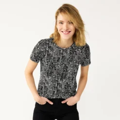 Petite Nine West Essential Crewneck Tee -Deals My Glow Wardrobe Store 5086783 Black Snake