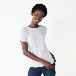 Petite Nine West Essential Crewneck Tee -Deals My Glow Wardrobe Store 5086783 Gray Fox Heather