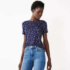 Petite Nine West Essential Crewneck Tee -Deals My Glow Wardrobe Store 5086783 Navy Dot