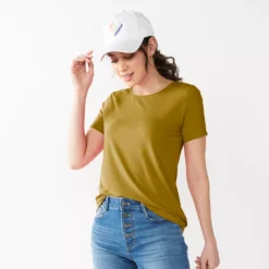 Petite Nine West Essential Crewneck Tee -Deals My Glow Wardrobe Store 5086783 Olive