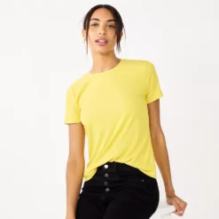 Petite Nine West Essential Crewneck Tee -Deals My Glow Wardrobe Store 5086783 Santa Cruz Yellow
