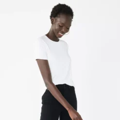 Petite Nine West Essential Crewneck Tee -Deals My Glow Wardrobe Store 5086783 White Knight