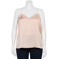 Plus Size Nine West V-Neck Camisole -Deals My Glow Wardrobe Store 5114982 Faint Whisper