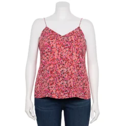 Plus Size Nine West V-Neck Camisole -Deals My Glow Wardrobe Store 5114982 Pink Floral