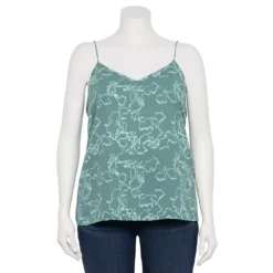 Plus Size Nine West V-Neck Camisole -Deals My Glow Wardrobe Store 5114982 Sage Vine Floral