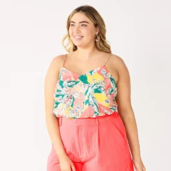 Plus Size Nine West V-Neck Camisole -Deals My Glow Wardrobe Store 5114982 Summer Floral