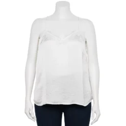 Plus Size Nine West V-Neck Camisole -Deals My Glow Wardrobe Store 5114982 White