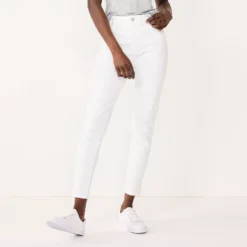 Women's Nine West Curvy Fit High-Waist Skinny Jeans -Deals My Glow Wardrobe Store 5146100 White