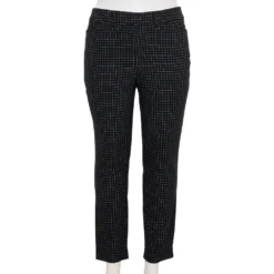 Plus Size Nine West Slim-Cut Ankle Pants 12 Plus Size Nine West Slim-Cut Ankle Pants -Deals My Glow Wardrobe Store 5176293 Black White Grid