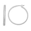 Nine West Textured Silver Tone Twist Hoop Earrings