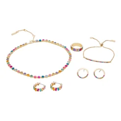 Nine West Gold Tone Simulated Crystal Hoop Earrings -Deals My Glow Wardrobe Store 5195838 ALT9