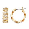 Nine West Gold Tone Simulated Crystal Hoop Earrings -Deals My Glow Wardrobe Store 5195838 Gold Tone