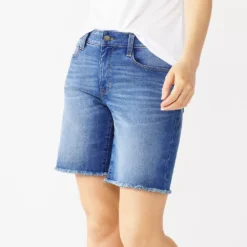 Women's Nine West Slimming Pocket High-Waisted Bermuda Shorts -Deals My Glow Wardrobe Store 5204233 Medium Wash