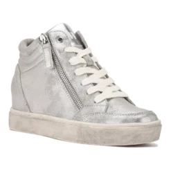 Nine West Tons Women's Hidden Wedge Sneakers -Deals My Glow Wardrobe Store 5205788 Silver