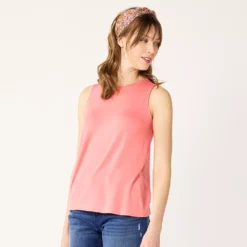 Nine West Essential Easy High-Neck Tank -Deals My Glow Wardrobe Store 5214280 Cruz Coral