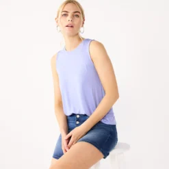 Nine West Essential Easy High-Neck Tank -Deals My Glow Wardrobe Store 5214280 Kelly Lavender