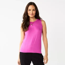 Nine West Essential Easy High-Neck Tank -Deals My Glow Wardrobe Store 5214280 Magenta Daisy